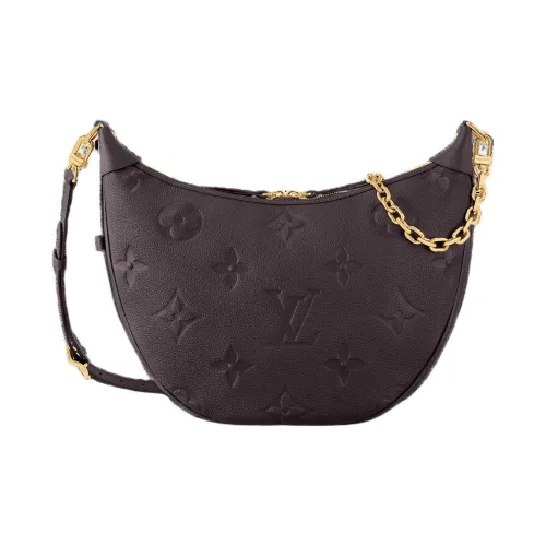 LOUIS VUITTON Loop Овечья кожа Полумесяц Сумка Сумка через плечо Сумка на плечо Женская Коричневая