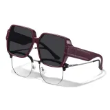 Бордовая оправа с поляризационными серыми линзами [511-C1]