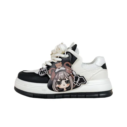 A M Slip-resistant Abrasion-resistant Low-top Skateboard Shoes Women's Black A M Противоскользящие Устойчивые к истиранию Низкие Кеды для скейтбординга Женские Черные