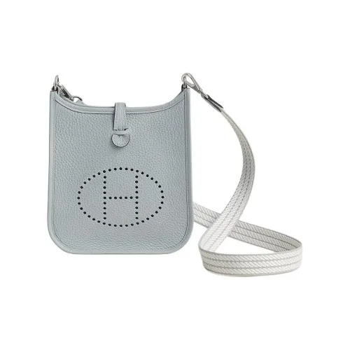 HERMES Evelyne Clemence Bullock Кожаная Сумка через плечо Сумка на плечо Женская Ледниково-синий