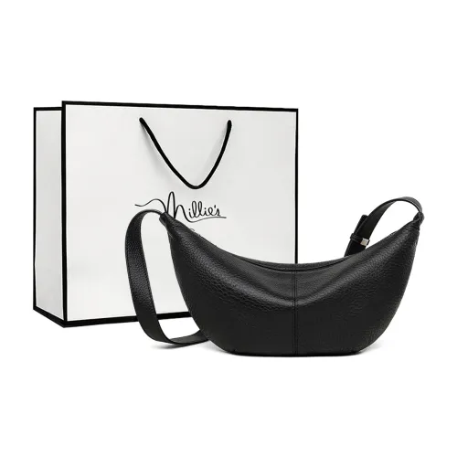 MILLIE'S Корова Кожа Одно Плечо Crossbody Сумка Сумка через плечо Стандартная Женская Черная Кофейная