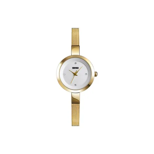 SKMEI Кварцевый механизм ремешок из нержавеющей стали женские часы белый циферблат