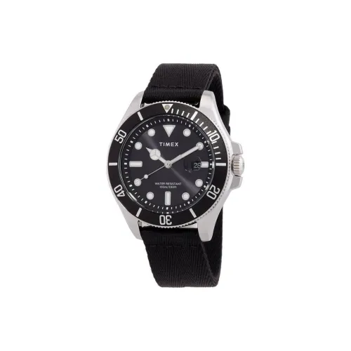 TIMEX Harborside Coast Collection Мужские часы Кварцевый механизм Тканевый ремешок 43 мм Черный циферблат