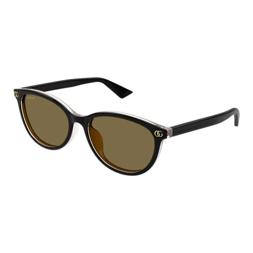 GUCCI Ацетат OVAL SUNGLASSES Женские Черный