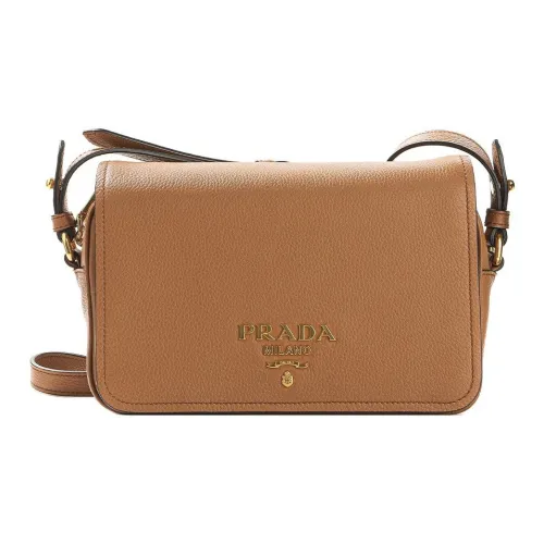 PRADA Телячья кожа Сумка через плечо Сумка на плечо Женская Коричневая