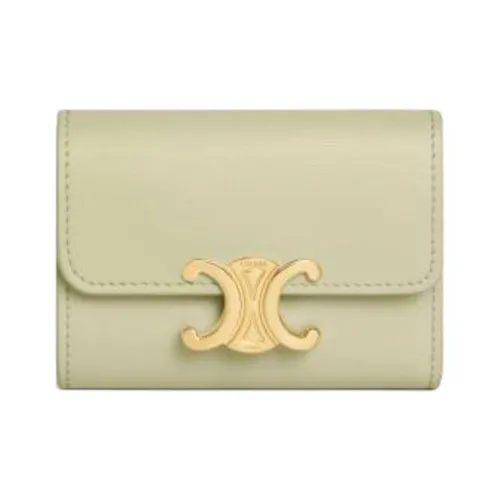 CELINE Triomphe Телячья кожа Кошелек Женские Зеленый