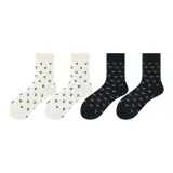 Белое сердце *2 + черный бант *2 (4 шт)