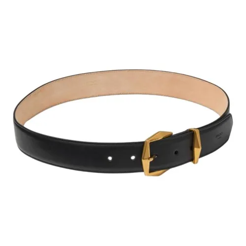 Jimmy Choo Телячья кожа Кожаные ремни Женские Черный Ширина 3,5CM