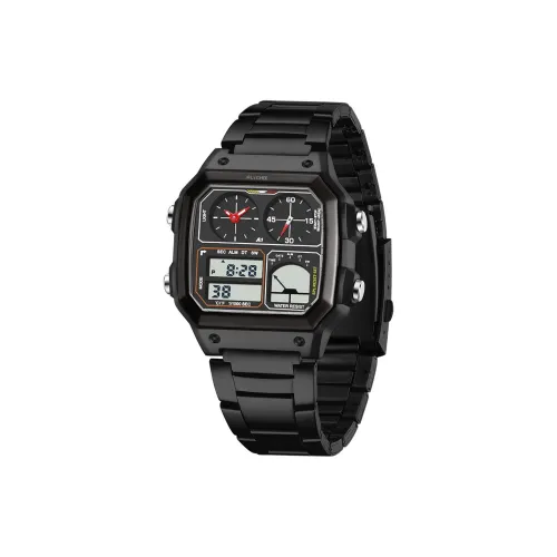 Rlychee Электронный + Кварц Механизм Мужские Часы 42мм*45мм*13мм Черный