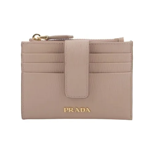 PRADA Кожаный держатель для карт и кошелек женский розовый