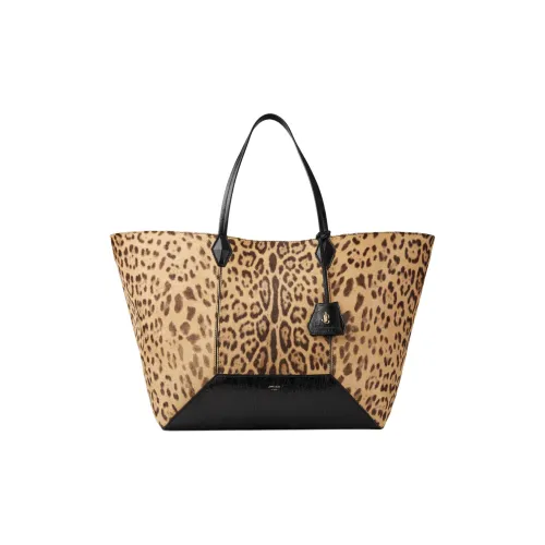 Jimmy Choo Ромб Волосы теленка Тоут Сумка Сумка для покупок Сумка Большая Женская Натуральная Черная Золотая