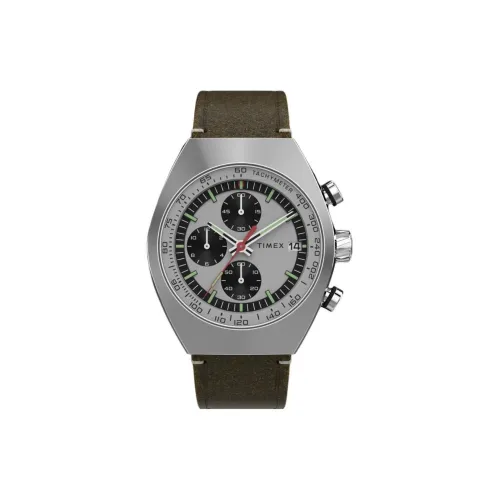 TIMEX Legacy Tonneau Collection Мужские часы Кварцевый механизм Кожаный ремешок 42 мм Серый циферблат