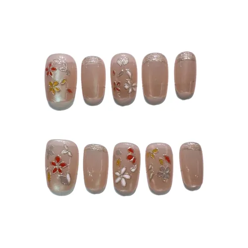 Fanze Эксклюзивный Премиум Ручная работа Тисненый False Nail Средняя Лестница Белый Градиент 20 мм