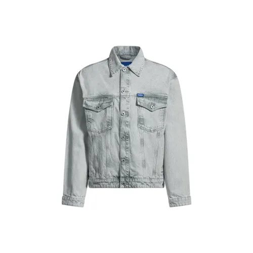 Hugo Boss Denim Jacket Men's Light Gray Hugo Boss Деним Куртка Мужская Светло-Серый