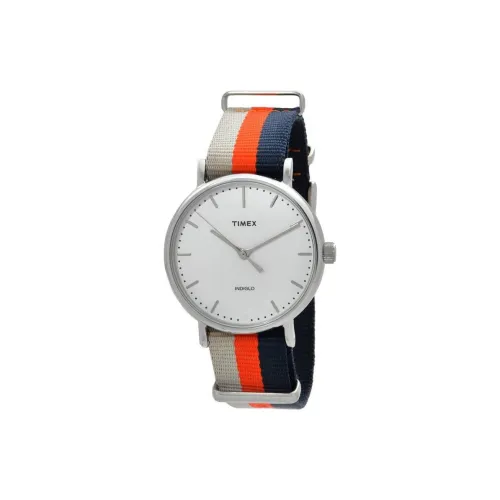 TIMEX Weekender Fairfield Collection Кварцевые Женские Часы Тканьный Ремешок 37 мм Белый Циферблат