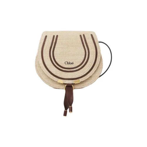 Chloe Marcie Хлопок с Полиамид Сумка через плечо Сумка на плечо Маленькая Женская Бежевая и Темно-коричневая
