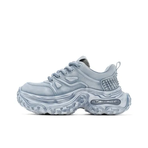 FAIRWHALE Низкий топ толстая подошва кроссовки унисекс светлый синий