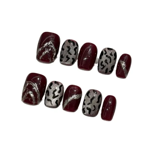 Fanze Леопардовый принт Мокко Шоколад Милый Пятно False Nail Средний LADDER Коричневый Смудж 20мм