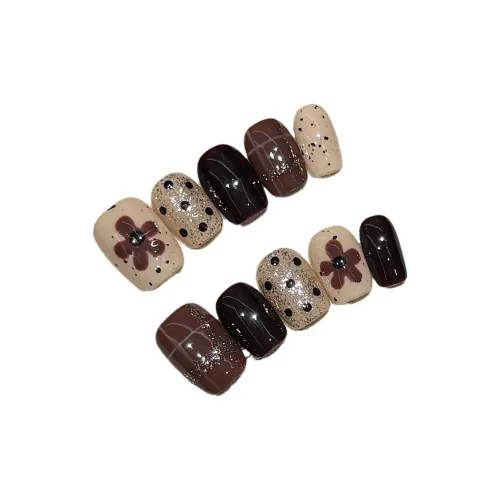 Fanze Шоколад Polka Dot False Nail Средний LADDER Коричневый Smudge 20мм