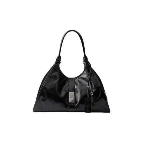 PRADA Кожа Тоут Сумка Сумка для покупок Сумка Большая Женская Черная