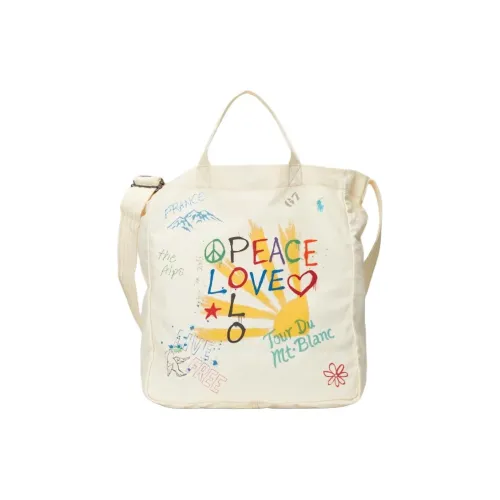 Ralph Lauren Ткань Тоут Сумка Сумка для покупок Сумка через плечо Сумка Мужская Экрю