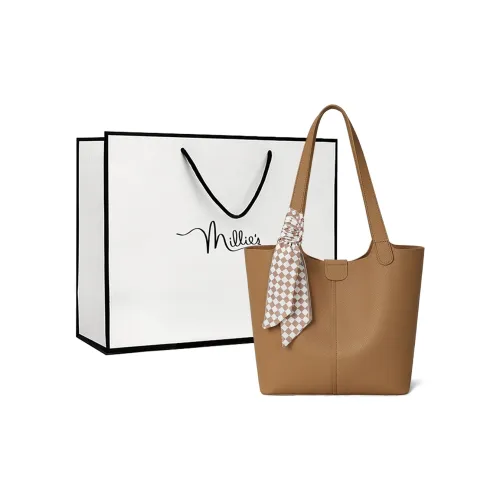 MILLIE'S Сумка-тоут из коровьей кожи сумка для покупок переносная сумка на плечо стандартная женская цвет печенья