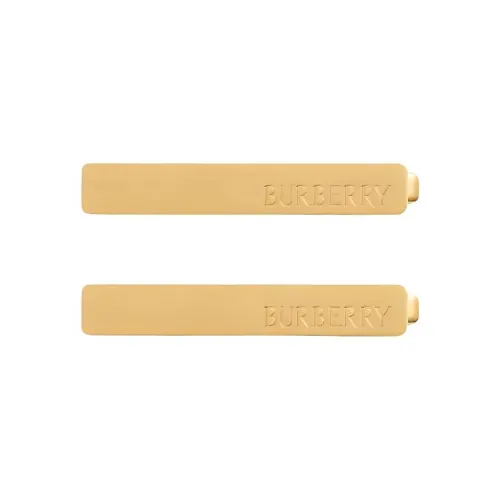 Burberry Заколки Для Волос С Логотипом Пара Заколок Для Волос, Изготовленных В Италии Из Латуни С Позолотой. Прямоугольный Дизайн Украшен Логотипом Burberry