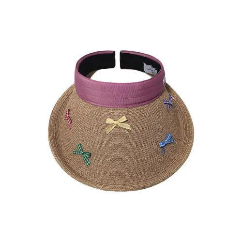 Peach Tea Высокая плотность Трава Weave Волокно Шляпа от солнца Женские