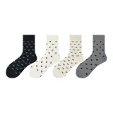 Чёрный бант + Белое сердце + Бежевый бант + Серые звёзды (4 шт)