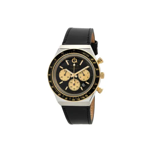 TIMEX Наручные часы Кварцевый механизм Кожаный ремешок 40 мм Черный циферблат Мужские часы