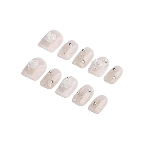 Fanze Камелия Премиум Эксклюзив Белый False Nail Короткий Квадратный And Круглый Телесный Смудж 15 мм