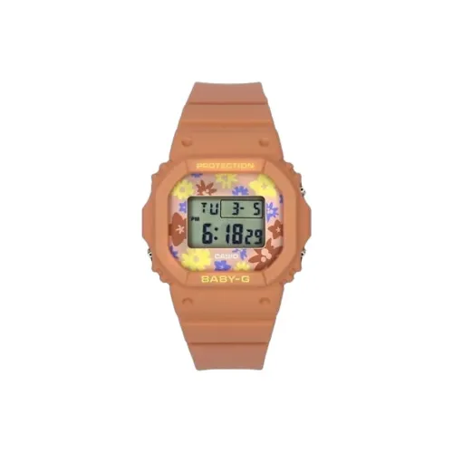 CASIO Кварцевый механизм Смольный ремешок Женские часы Розовый циферблат