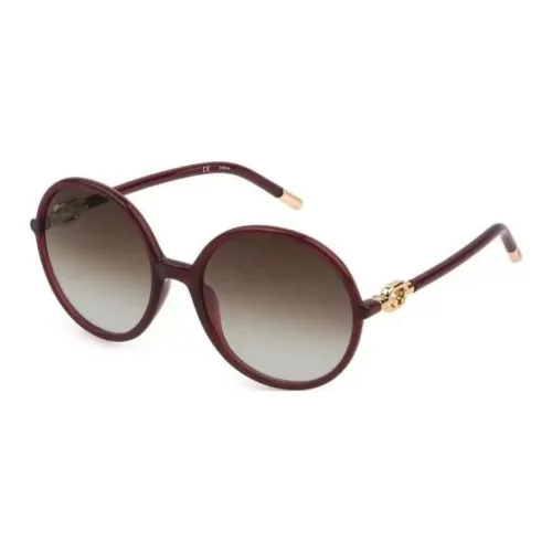 Furla Ацетат Круглые Солнцезащитные очки Женские Красные