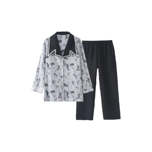 ROUKEER Пижамный комплект женский серый