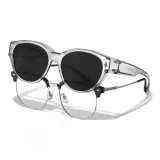 Прозрачная серая оправа с поляризованными серыми линзами [TJ519-C4]