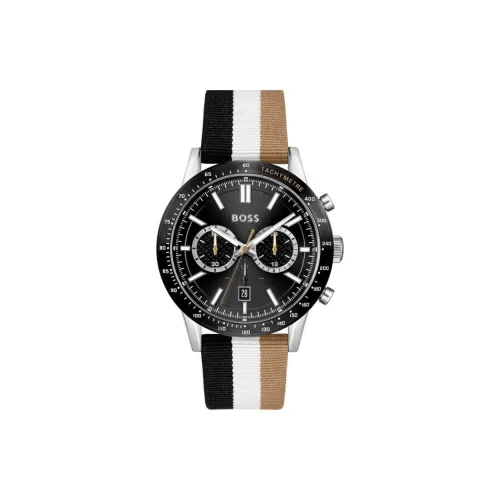 Hugo Boss Allure Collection Мужские часы Кварцевый механизм Тканевый ремешок 45 мм Черный циферблат