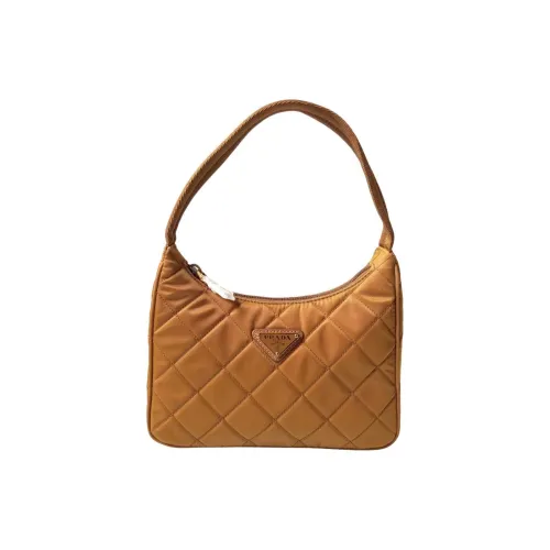 PRADA Сумка через плечо из нейлона женская коричневая