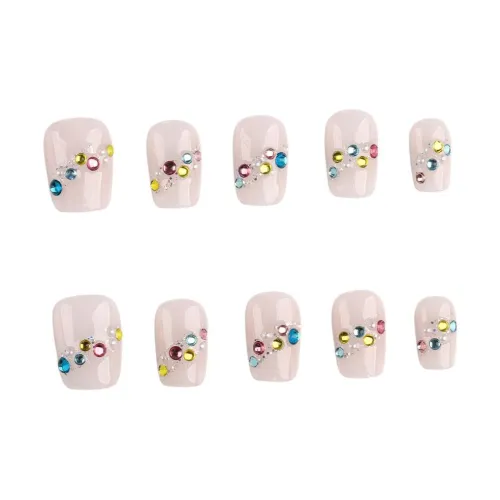 Fanze Премиум Утонченный Осветляющий False Nail Короткий LADDER Розовый Смудж 15мм