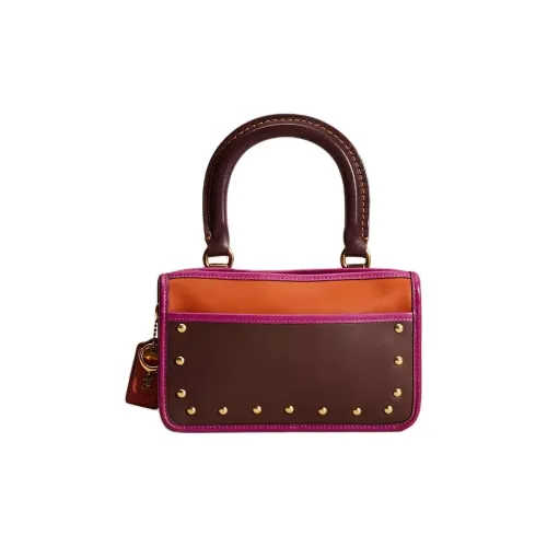 COACH Britt Glove Кожа Клатч Сумка через плечо Сумка Маленькая Женская Темно-Коричневый