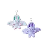 Плюшевый летящий кролик с подвеской в виде летучей мыши - белый + фиолетовый