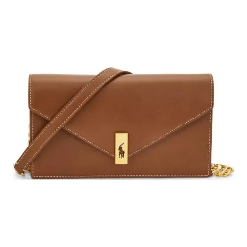 Polo Ralph Lauren Polo ID Коровья кожа Конверт Сумка Плечевая сумка Женская Коричневая
