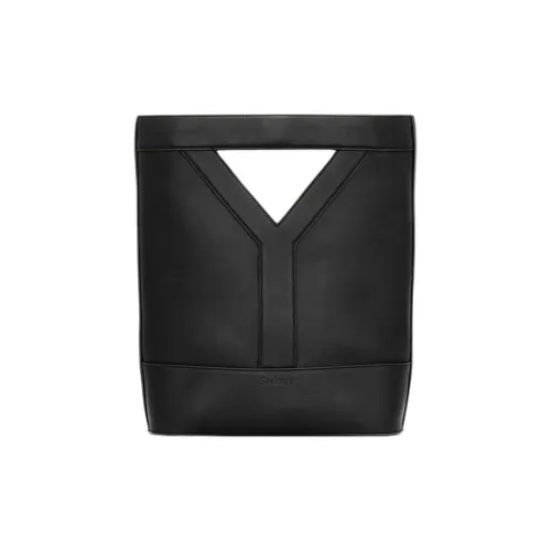 SAINT LAURENT Телячья кожа Ведрообразная сумка Сумка через плечо Сумка Маленькая Женская Черная