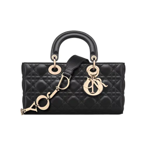 DIOR LADY D Joy Sheepskin Сумка Lady Dior Сумка через плечо Сумка среднего размера Женская Черная