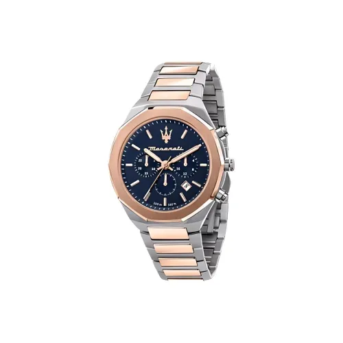 Maserati STILE Collection Мужские часы Кварцевый механизм Металлический ремешок 45 мм Синий циферблат