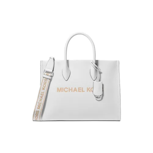 MICHAEL KORS Mirella Кожа Тоут Сумка Сумка для покупок Сумка на плечо Сумка среднего размера Женская Ярко-белая