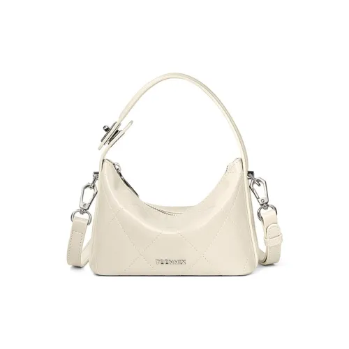 teenmix Корова Кожа с Синтетической Кожей Сумка-ланчбокс Сумка через плечо Сумка Женская Черная Серебряная Экрю