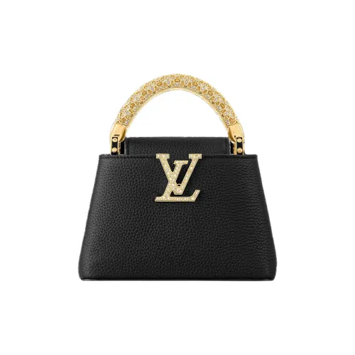 LOUIS VUITTON Capucines Кожа Сумка через плечо Сумка Мини Женская Черная