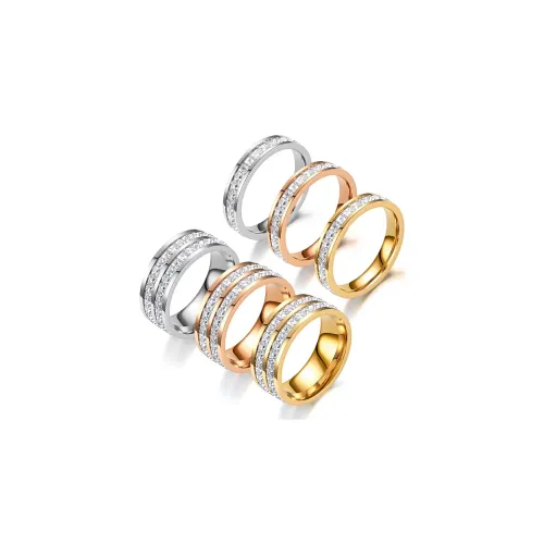 LIBI Кольца из титановой стали с цирконием унисекс