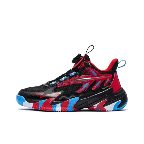 361°KIDS Tactician Детские баскетбольные кроссовки Низкий топ Угольный черный/Энергия красный/Serenity синий Унисекс