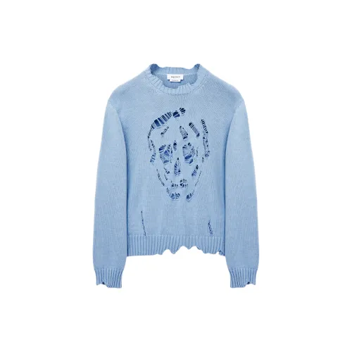 Alexander McQueen Черепа Трикотаж Мужская Рубашка Синяя